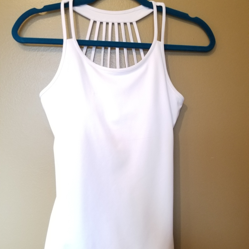 White Built-in Bra Active Tank